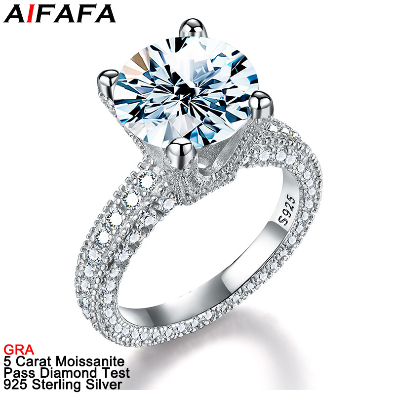 Moissanite Ring - Pierścionki z prawdziwym moissanitem 5 karatów,