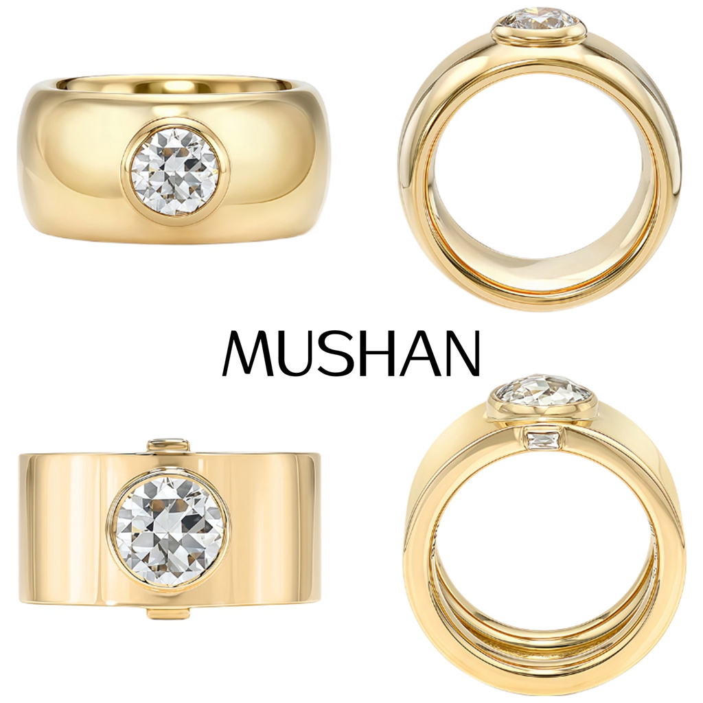 Moissanite Ring - MUSHAN Biżuteria na Zamówienie Pierścionek ze