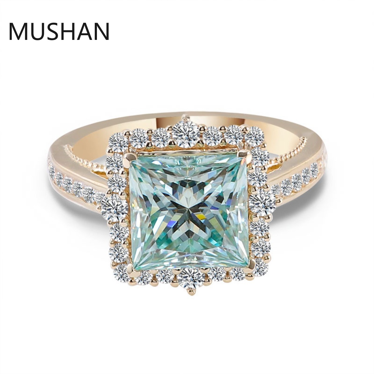 Moissanite Ring - MUSHAN Luksusowe, wykonane na zamówienie pierścionki