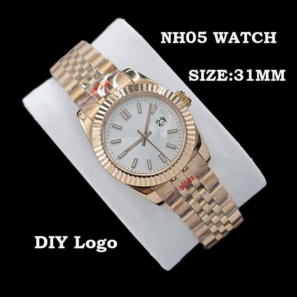 Rose Gold Bracelet - Nowy zegarek damski automatyczny 31mm NH05,