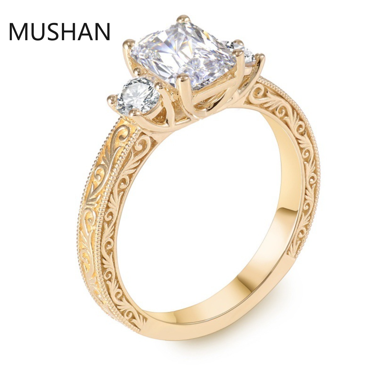 Moissanite Ring - MUSHAN Luksusowe Pierścionki na Zamówienie z