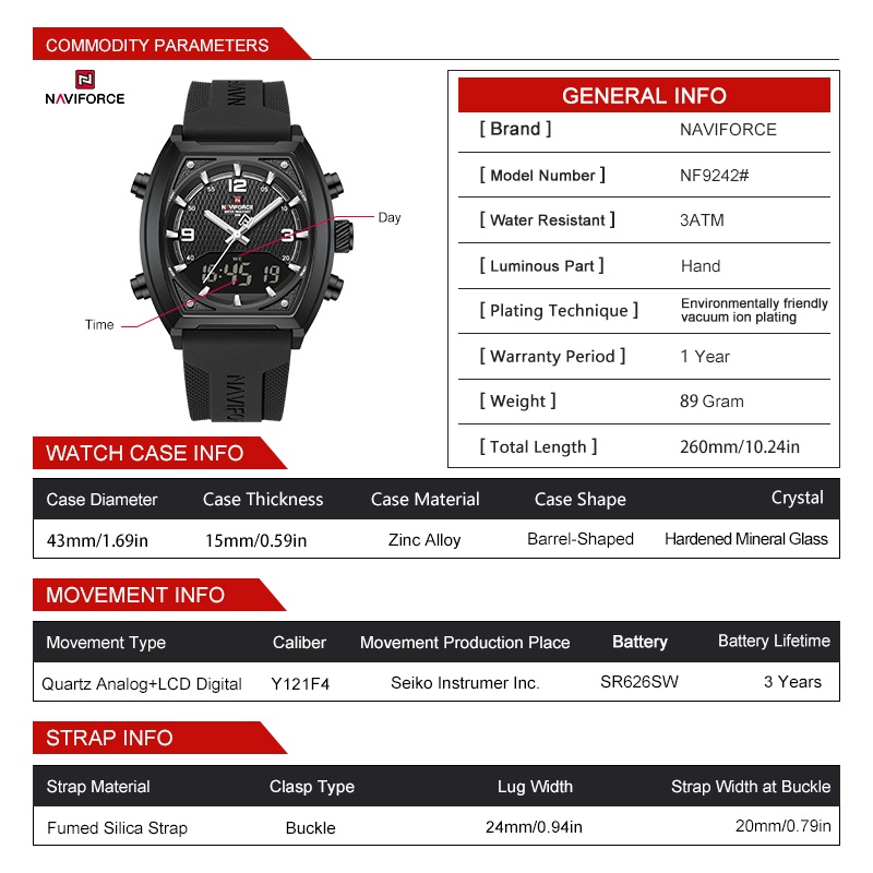Zegarek męski NAVIFORCE z podw – Watch Display Box recenzja i cena