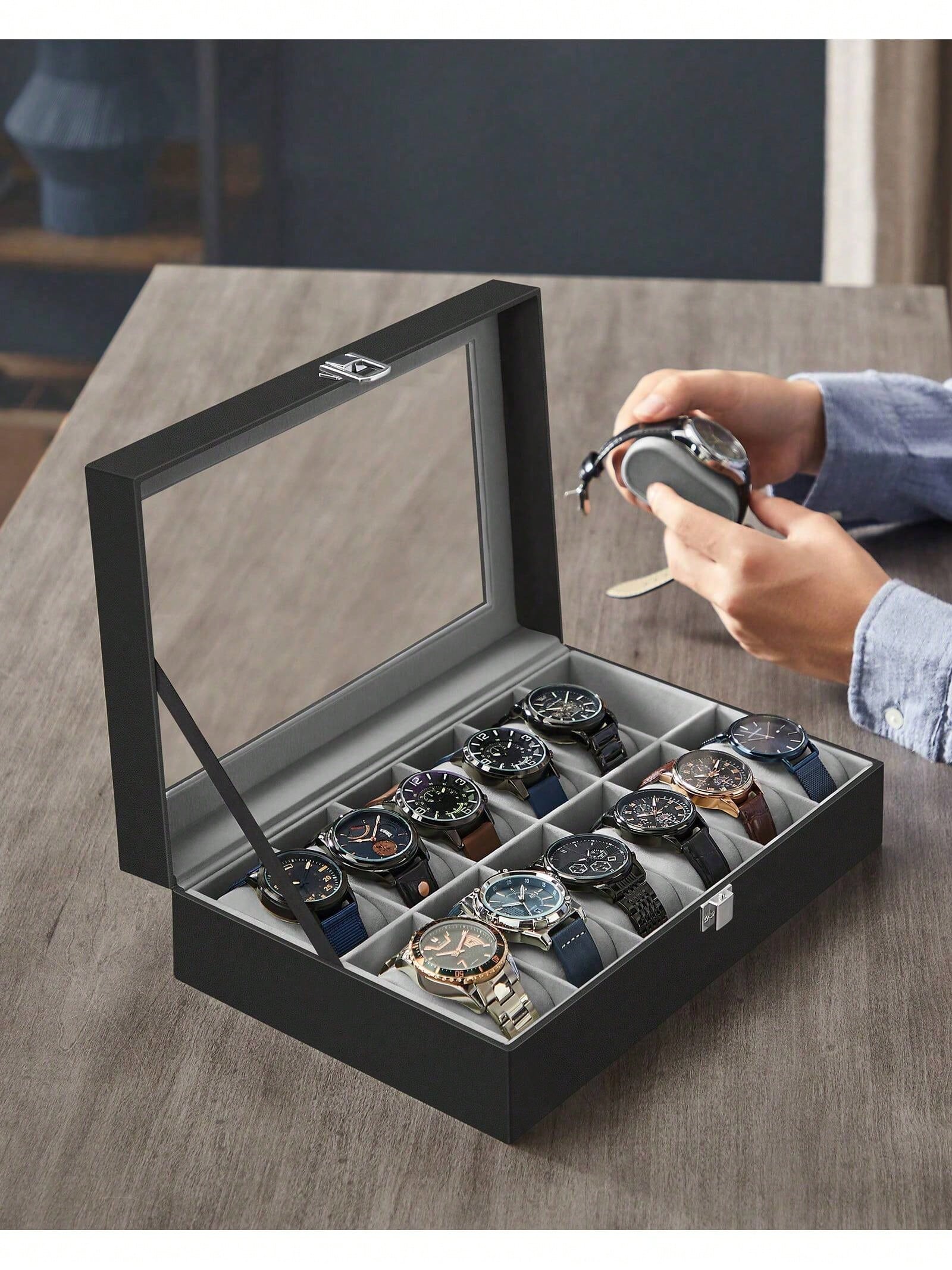 Pudełko na zegarki z 12 przegr – Watch Display Box recenzja i cena
