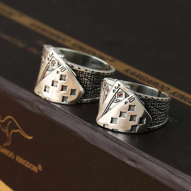 Modne karty do gry, kreatywna  – Sterling Silver Ring recenzja i cena