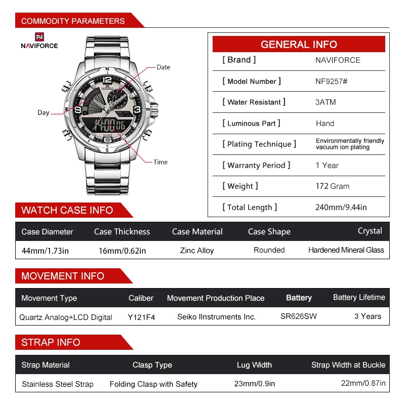 Zegarek męski NAVIFORCE z podw – Watch Display Box recenzja i cena